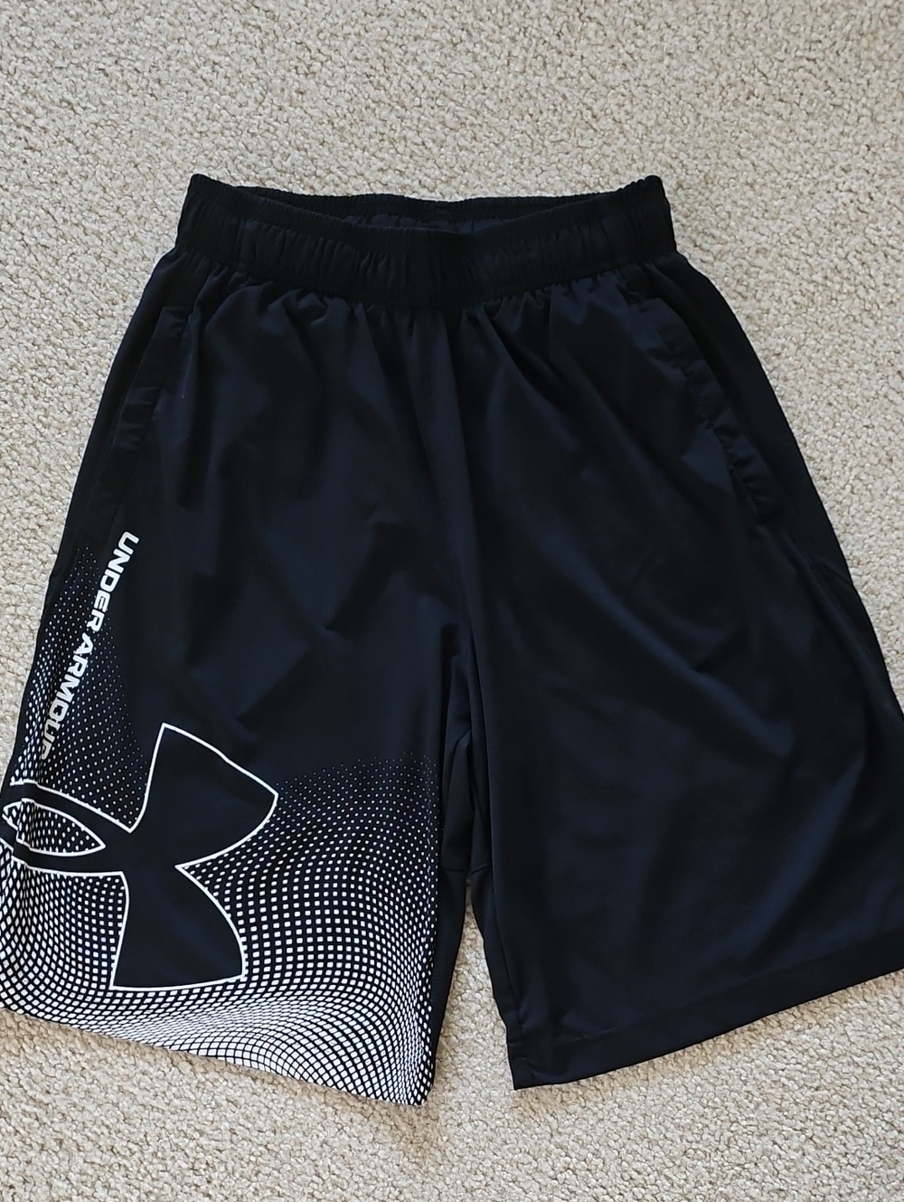 Under Armour Black Men’s Athletic Shorts with White Logo Accent